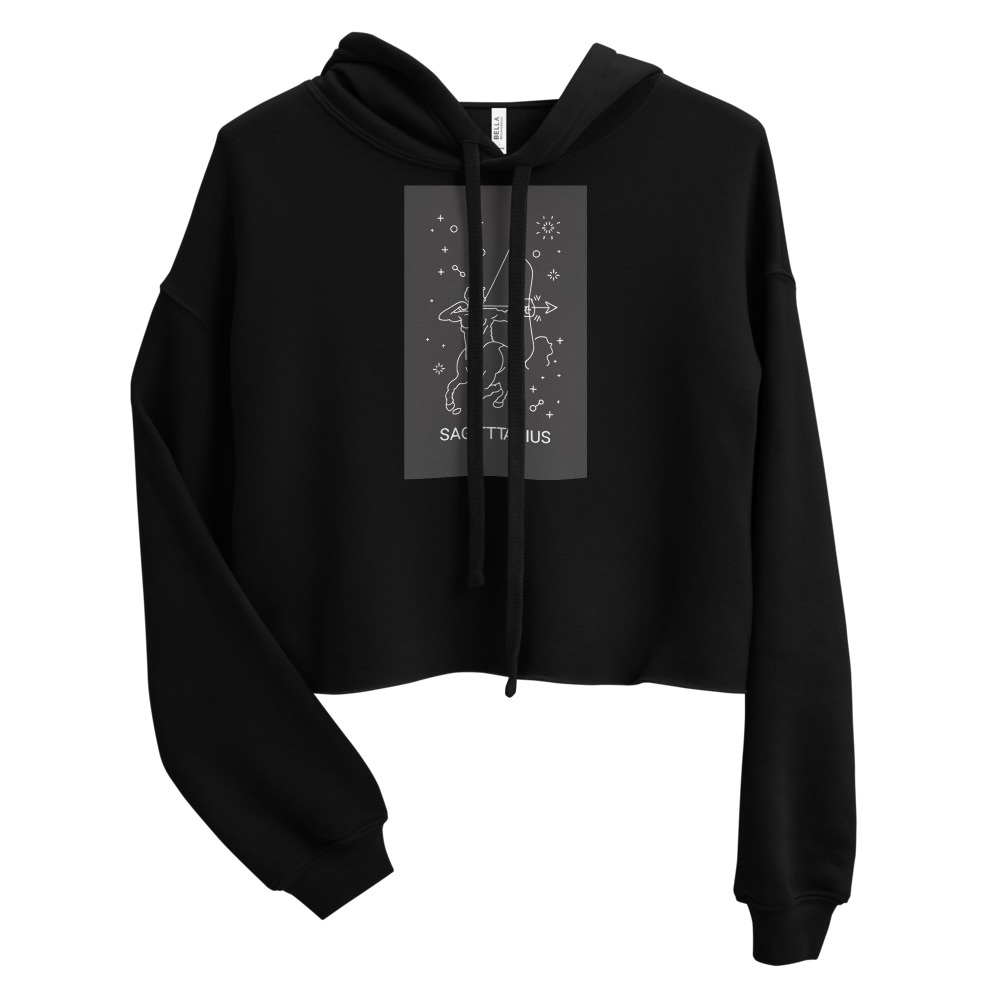 Sagittarius design Crop top hoodie for women - Picture 9 of 13
